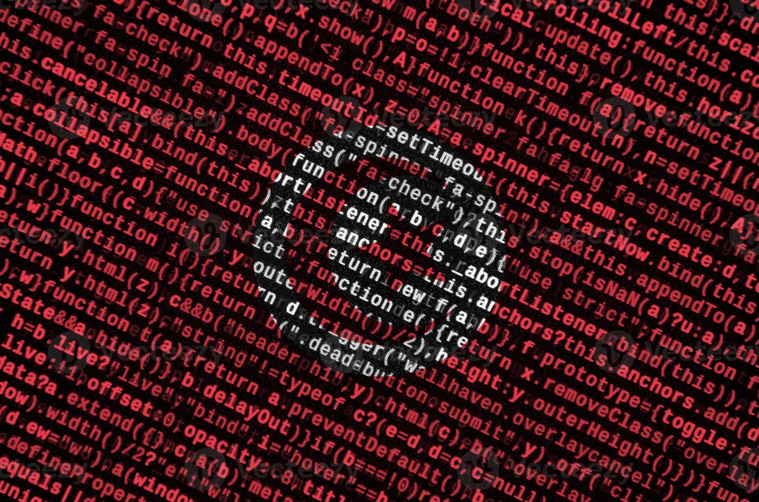 Tunisia flag is depicted on the screen with the program code. The concept of modern technology and site development photo