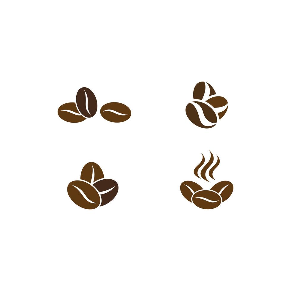 Ilustración de icono de vector de plantilla de granos de café de vector