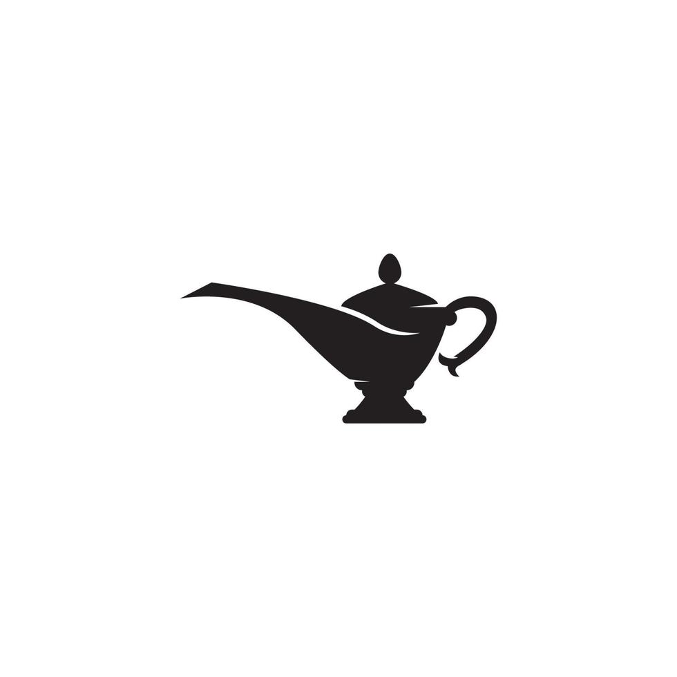 magic lamp genie icon logo vector