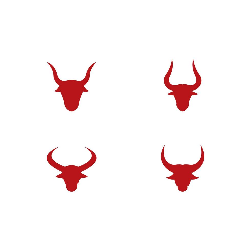 ilustración de icono de vector de logotipo de cabeza de toro