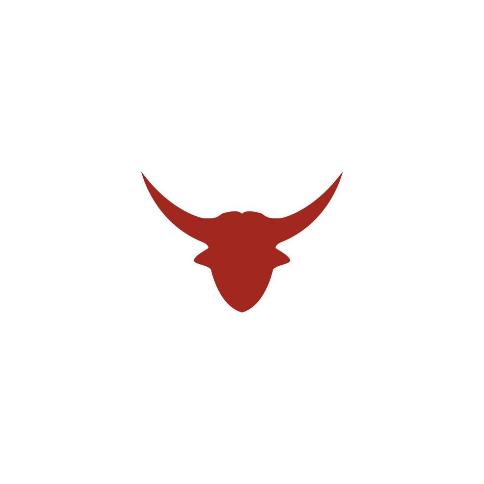 ilustración de icono de vector de logotipo de cabeza de toro