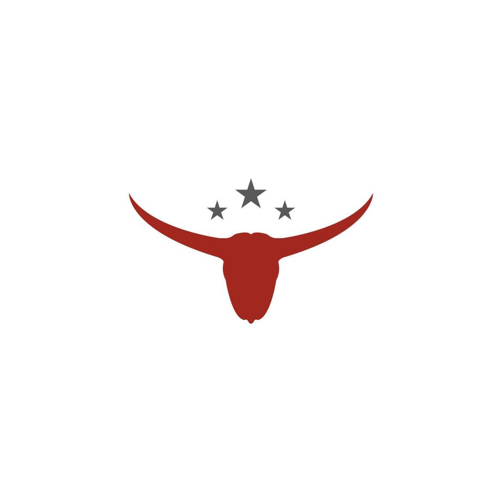 ilustración de icono de vector de logotipo de cabeza de toro