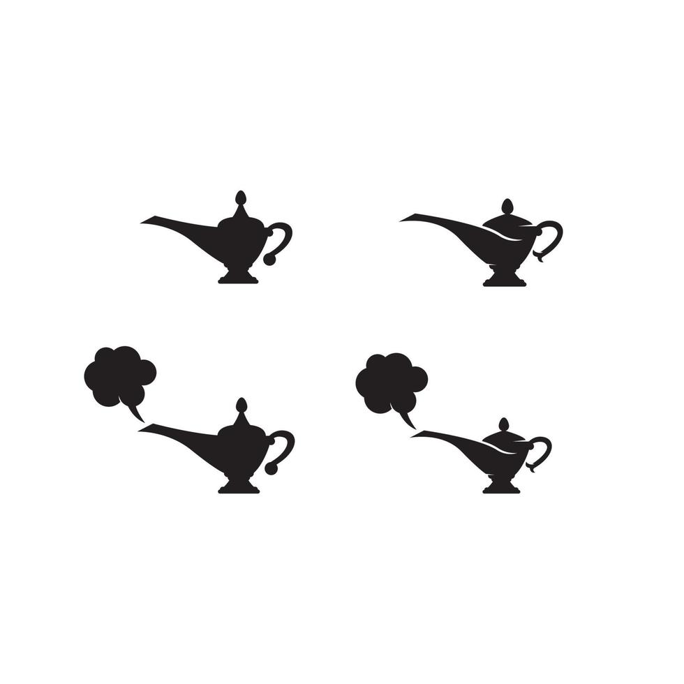 magic lamp genie icon logo vector
