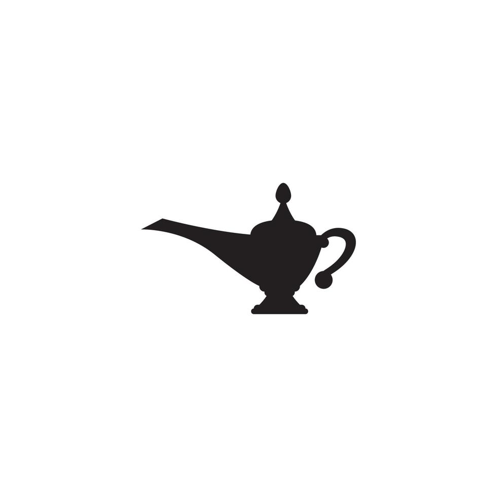 magic lamp genie icon logo vector