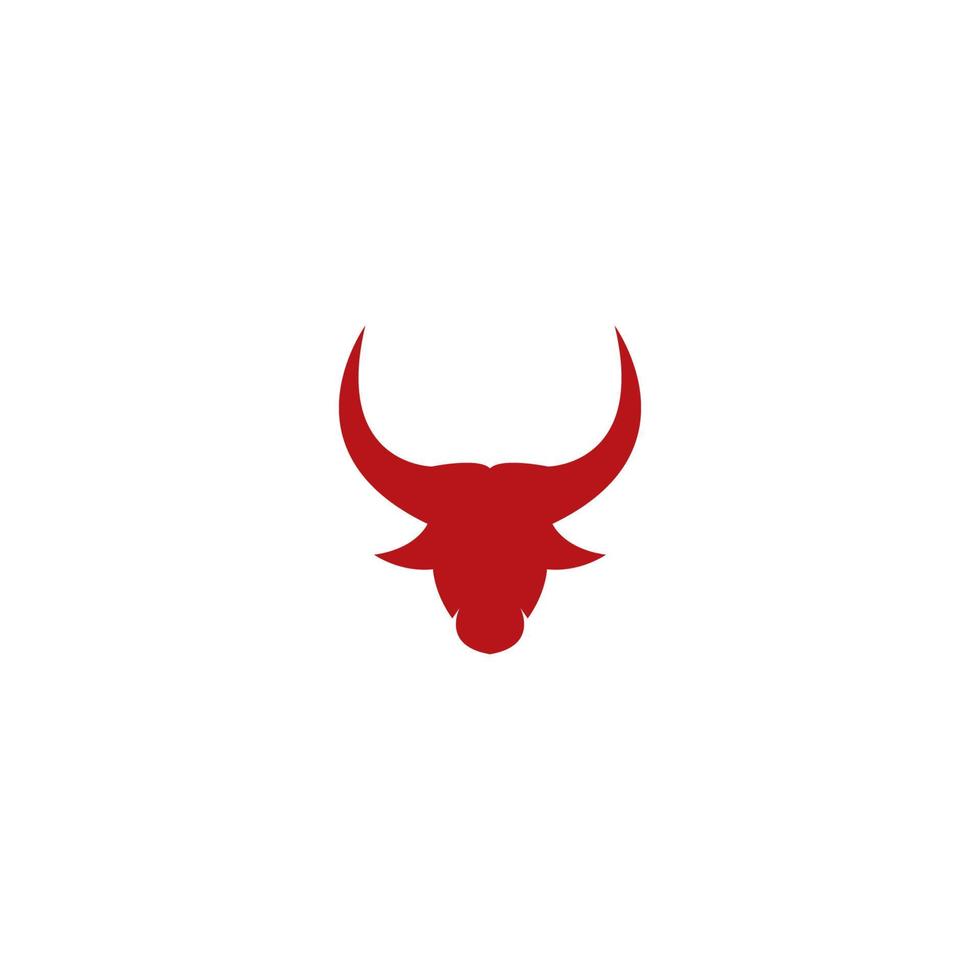 ilustración de icono de vector de logotipo de cabeza de toro