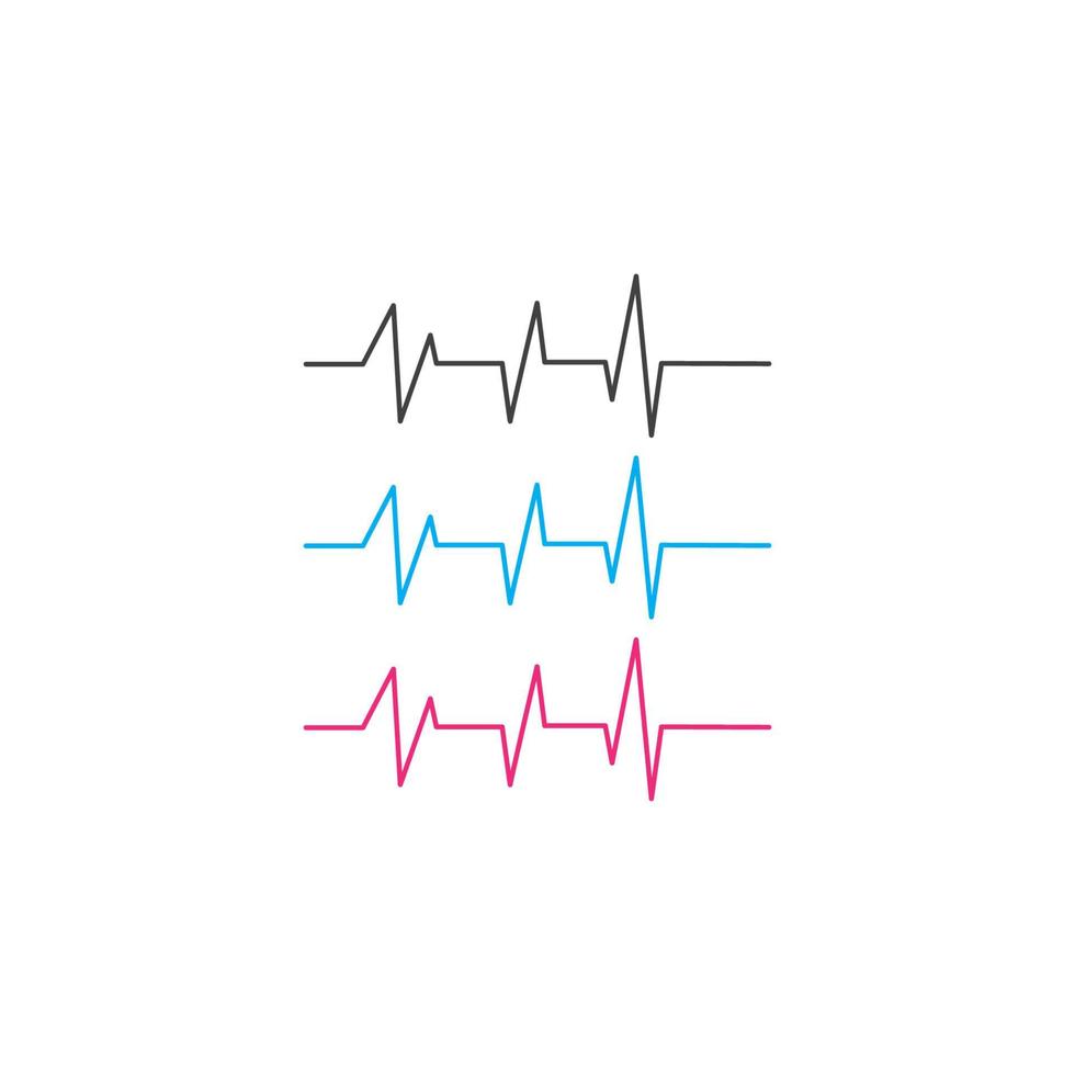 logotipo de vector de icono de cardiograma de latido
