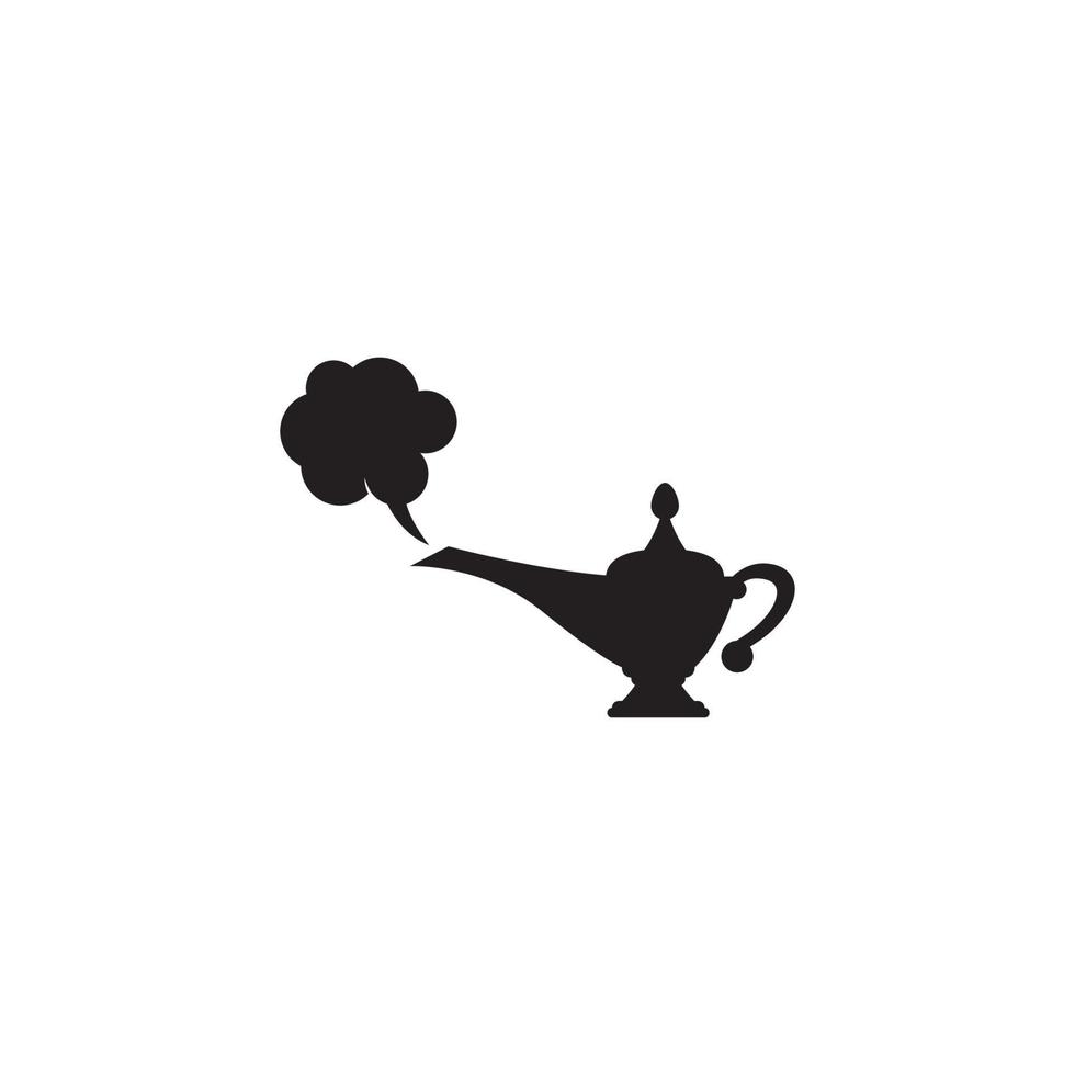 magic lamp genie icon logo vector