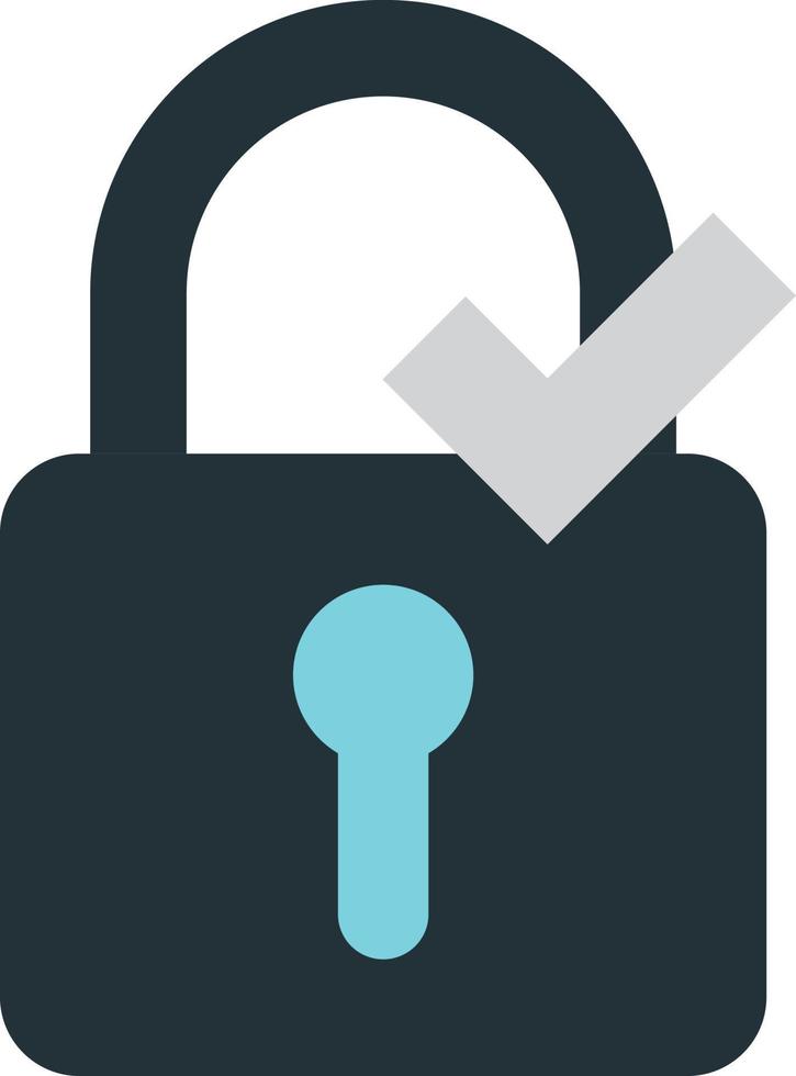 padlock and check mark illustration in minimal style vector
