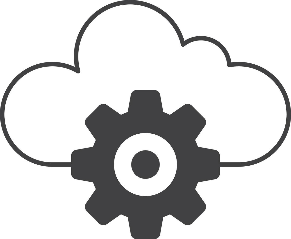 Data connection and cloud illustration in minimal style vector