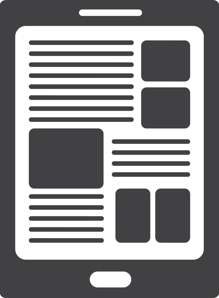 tablet with news illustration in minimal style vector