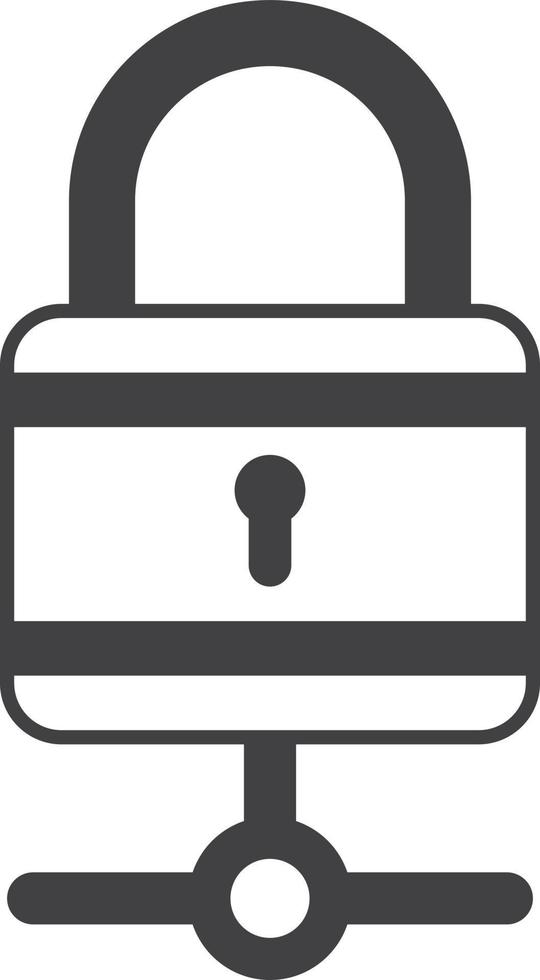 padlock and connection illustration in minimal style vector
