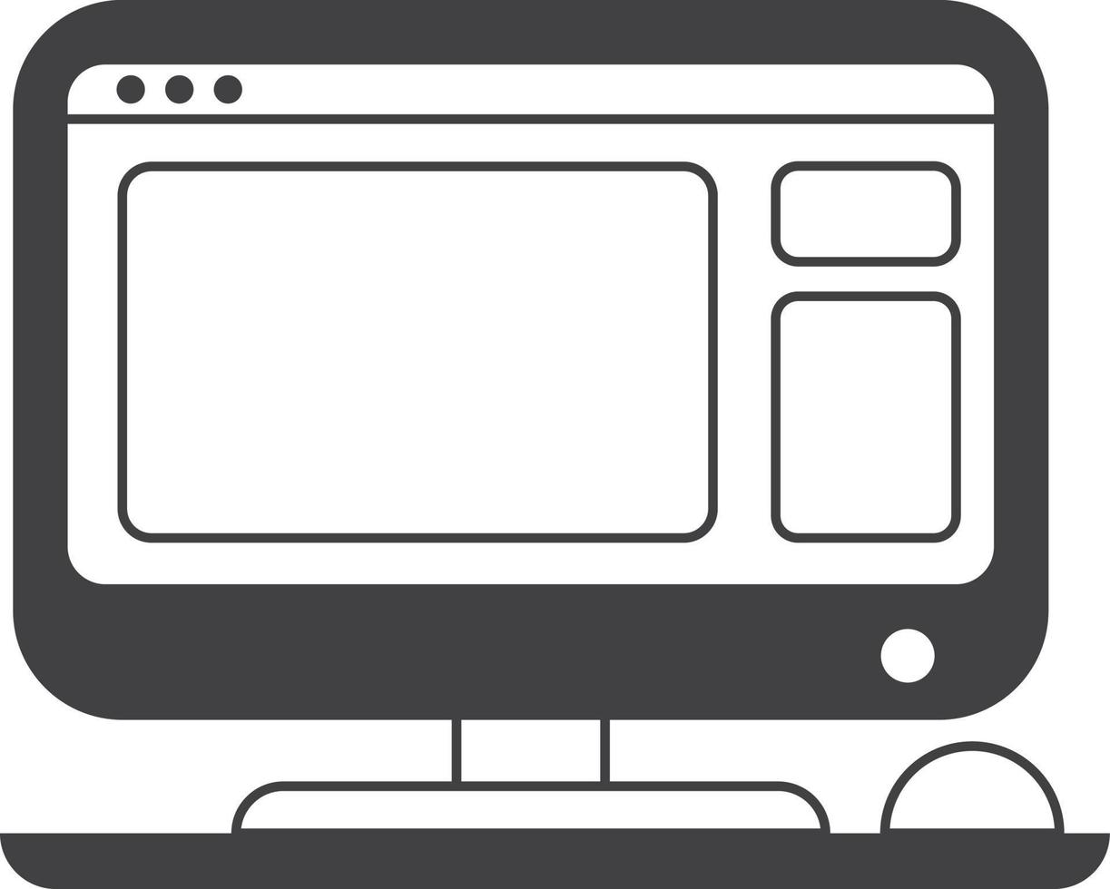 Desktop computers and applications illustration in minimal style vector