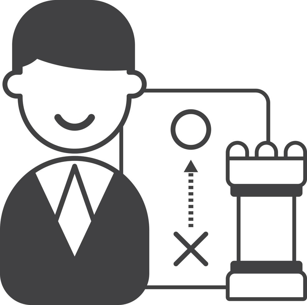 businessman and strategy illustration in minimal style vector