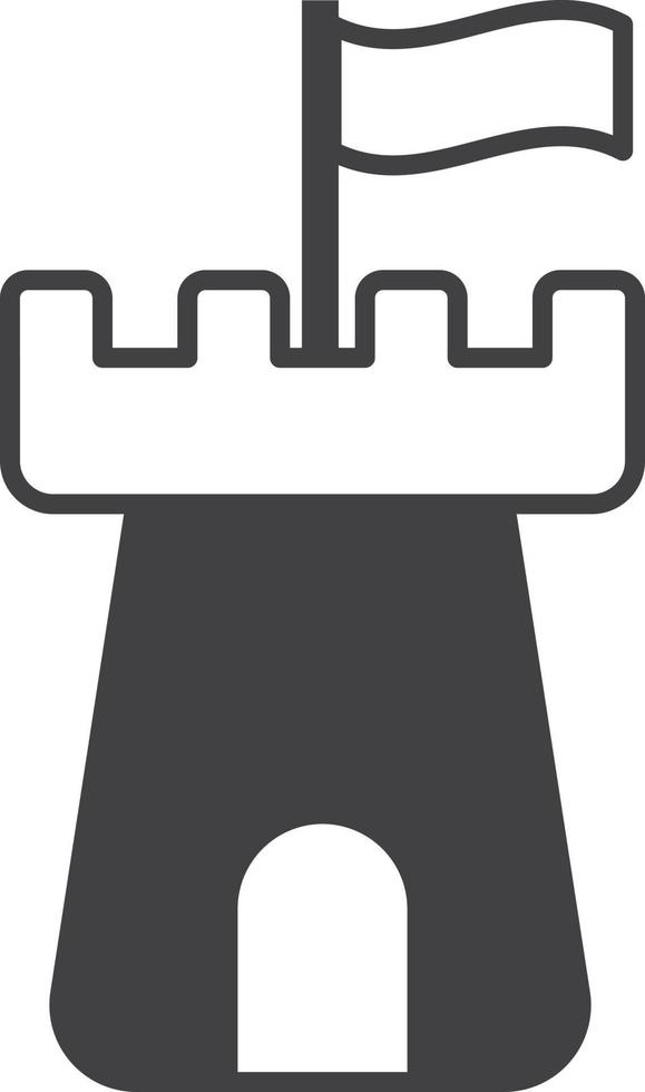 castle building illustration in minimal style vector