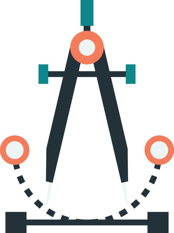 Compass divider illustration in minimal style vector