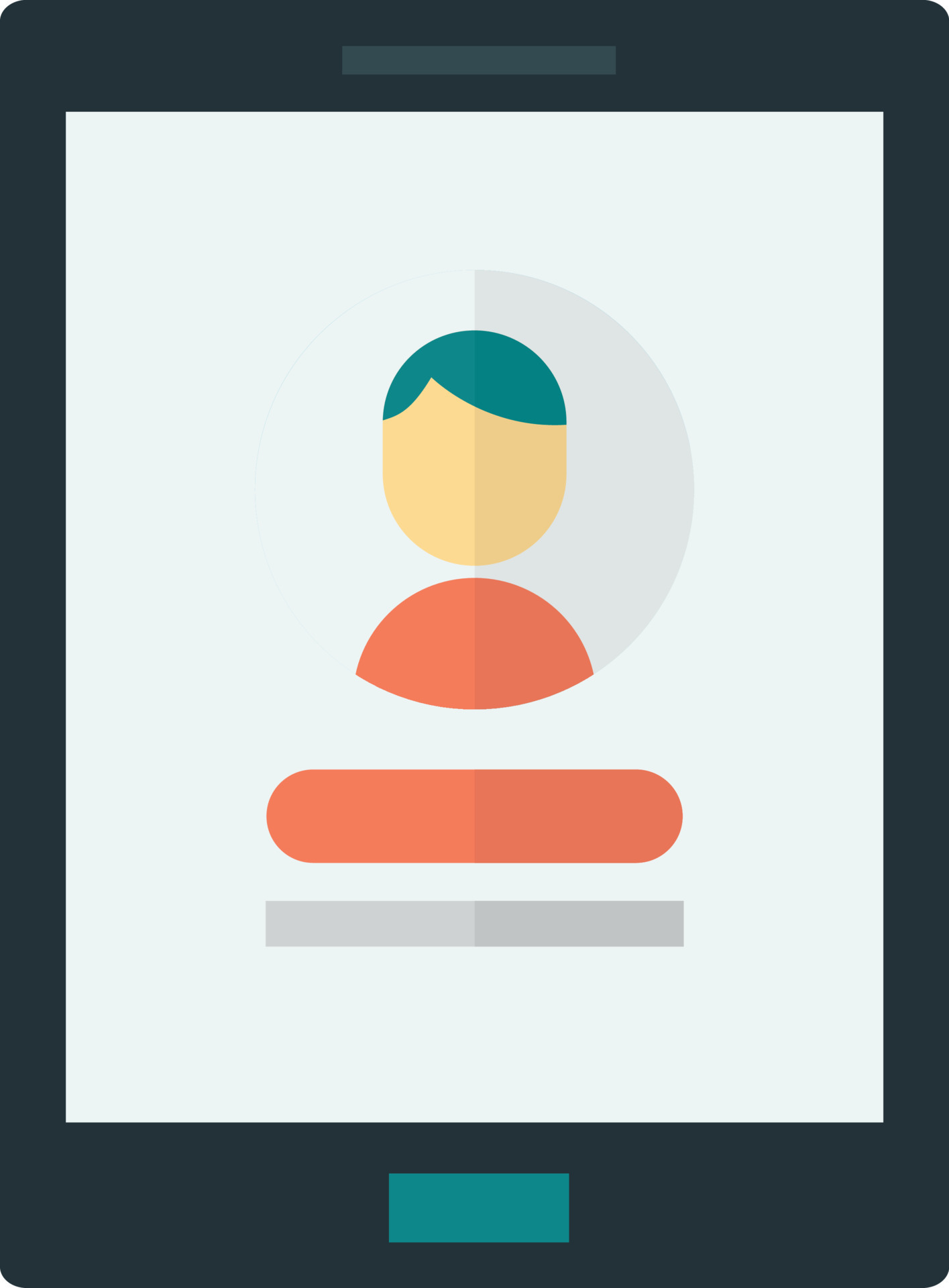 Tablet and login screen illustration in minimal style 13972676 Vector