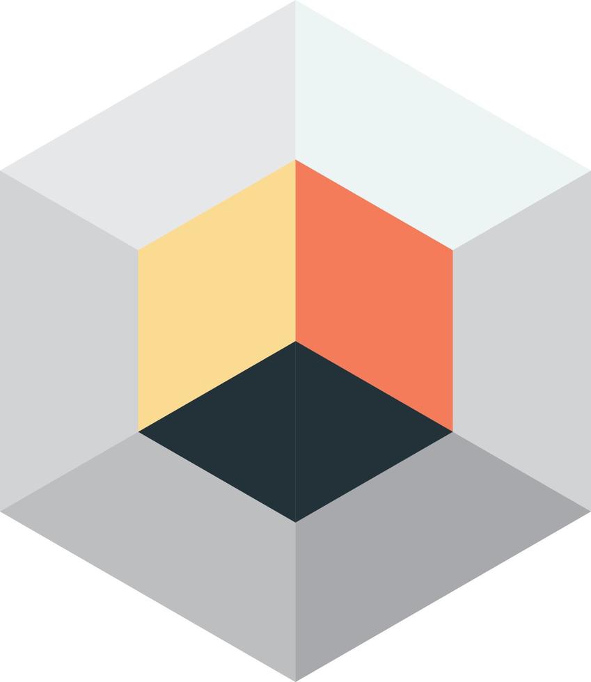 hexagon diagram illustration in minimal style vector