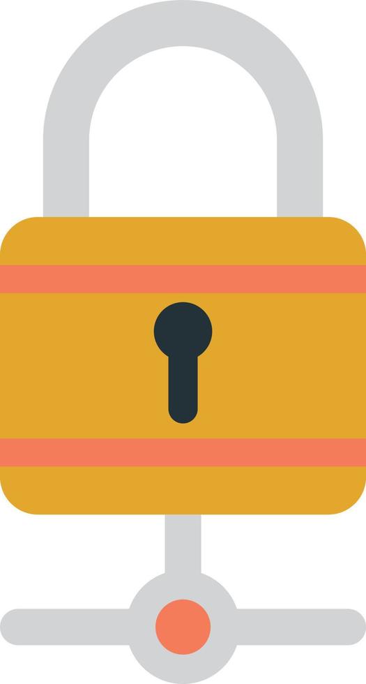 padlock and connection illustration in minimal style vector