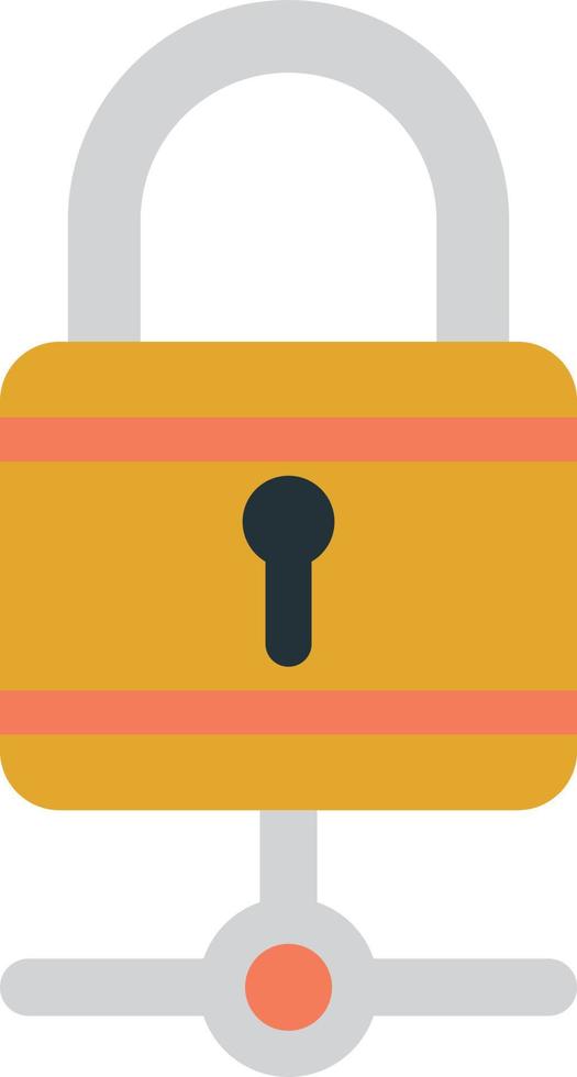 padlock and connection illustration in minimal style vector