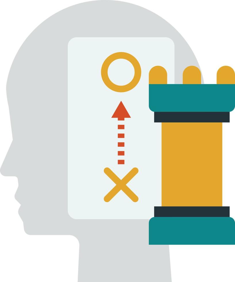 Human head and strategy illustration in minimal style vector