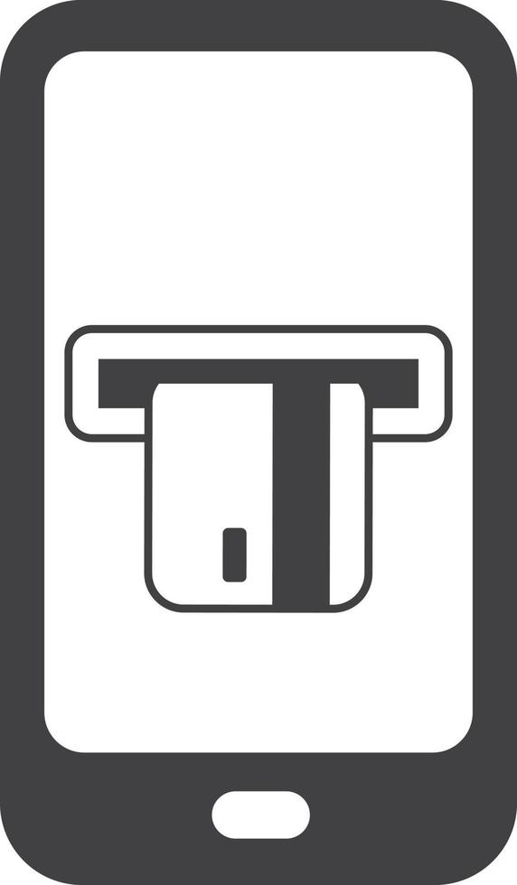 ilustración de cajeros automáticos y teléfonos inteligentes en estilo minimalista vector