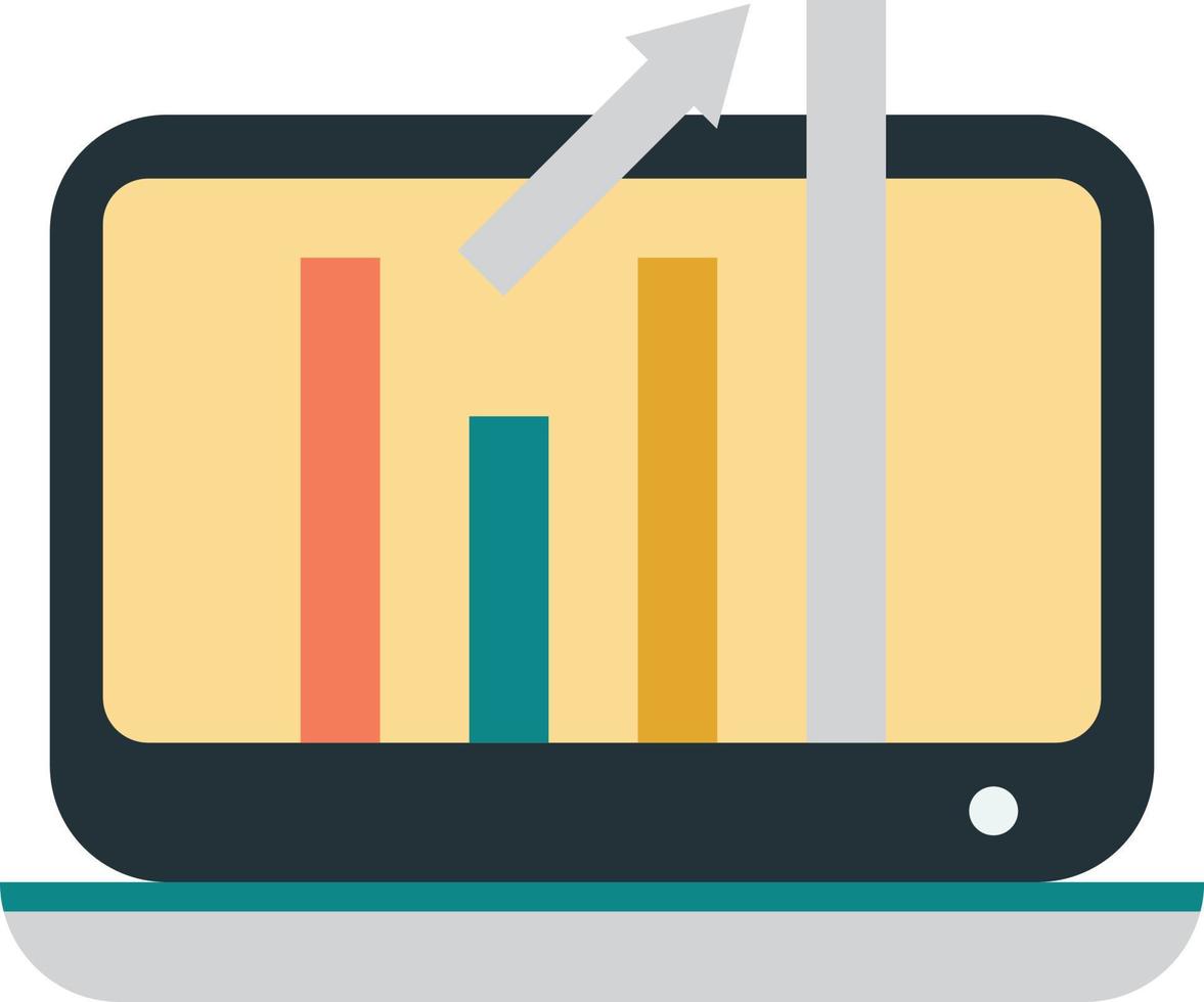 laptop and stock chart illustration in minimal style vector