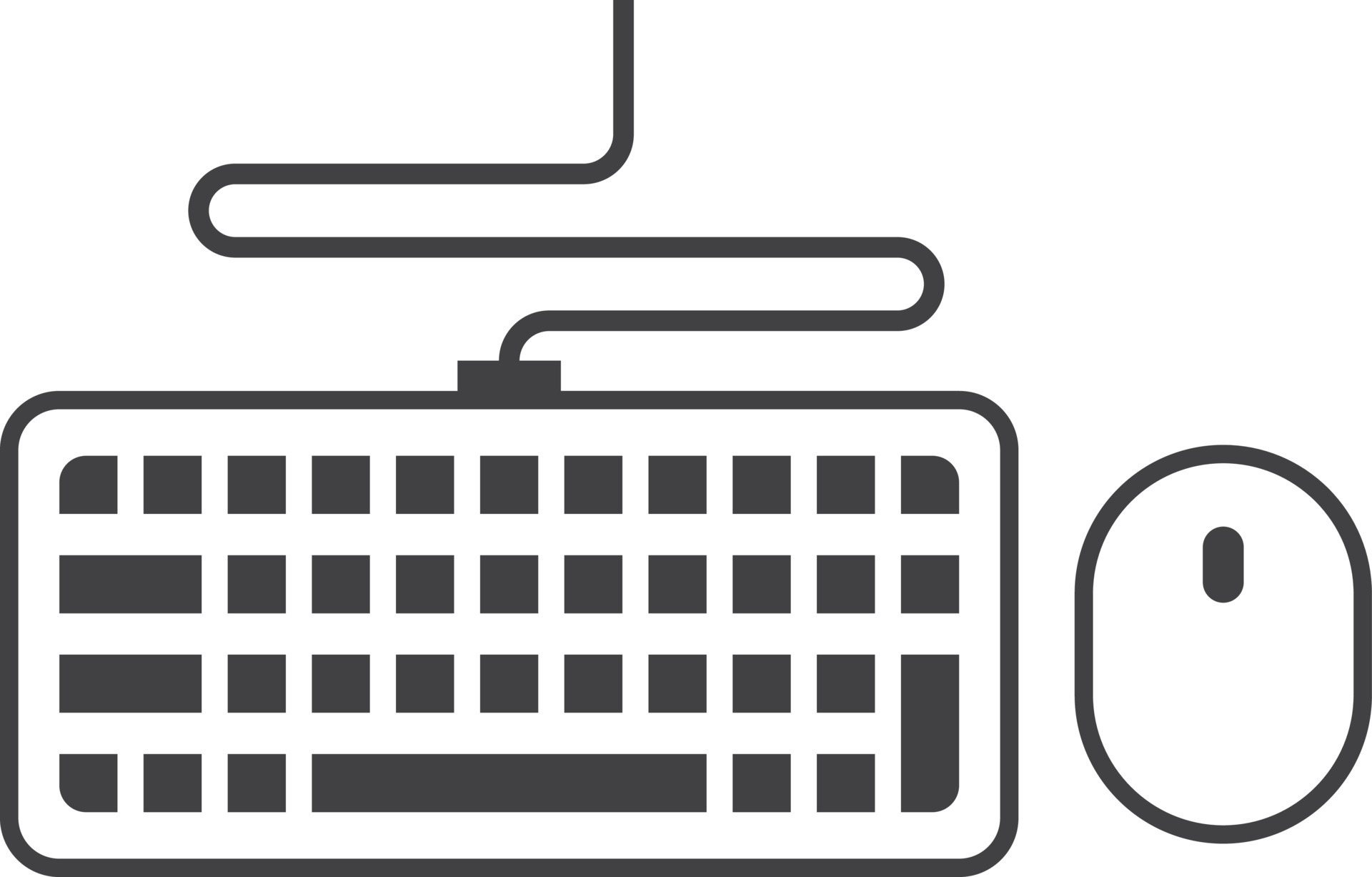 Keyboard and mouse illustration in minimal style 13972814 vector art at