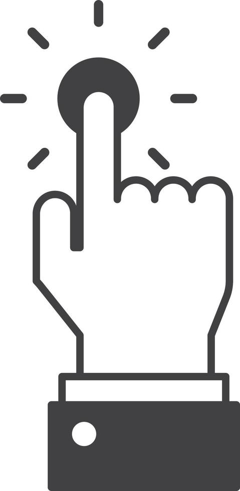 index finger with button illustration in minimal style vector
