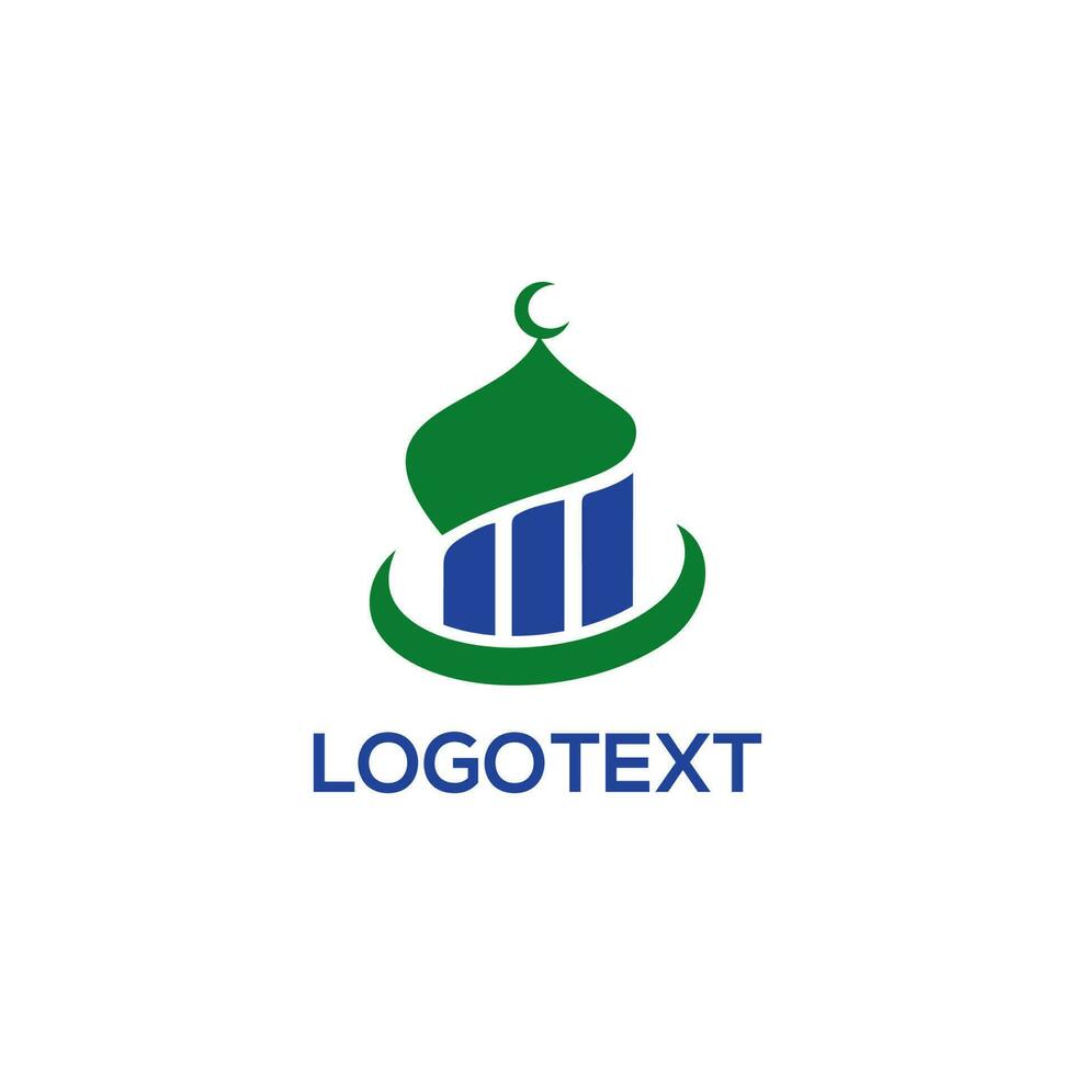 Simple Mosque silhouette logo icon design vector