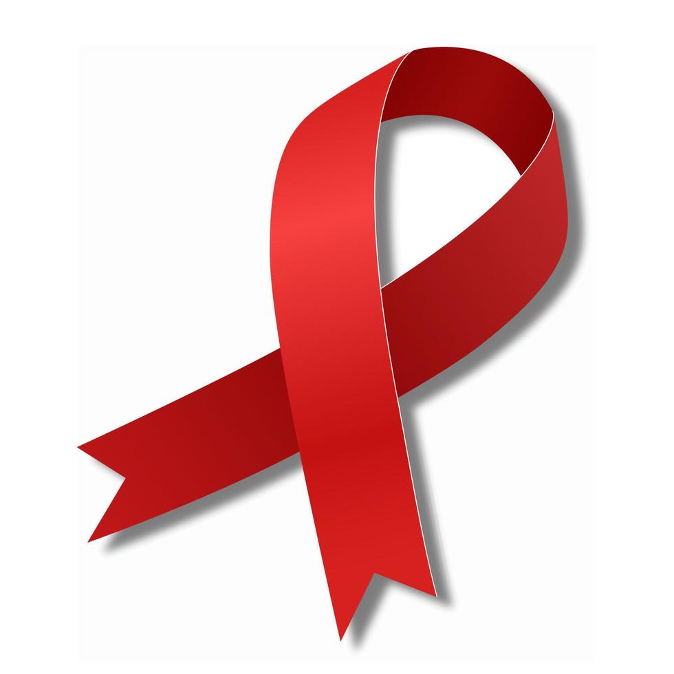listón rojo. símbolo de la lucha contra el sida. ilustración vectorial vector