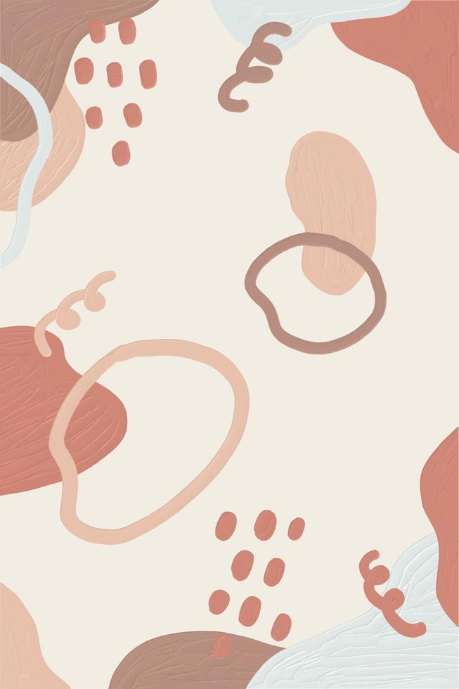 Abstract hand drawn vertical background. Oil texture blobs in pastel colors. Trendy wallpaper design for print, cover, wallpaper, Minimalistic and natural wallpaper. Vector illustration.