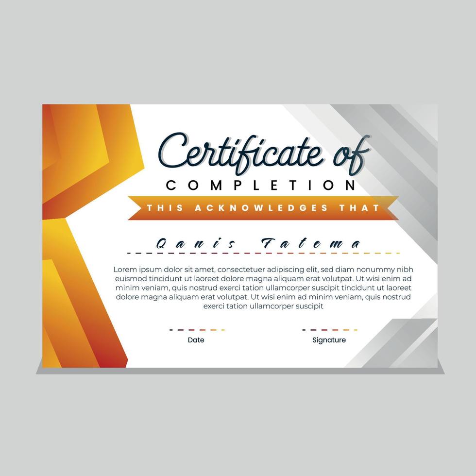 diseño de certificado con fondo vector