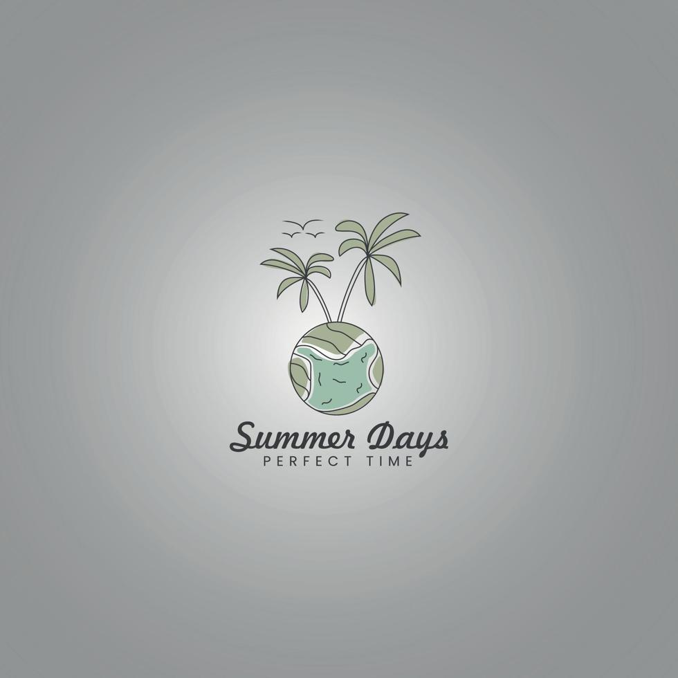 summer vacation logo. retro style design concept template Free Vector