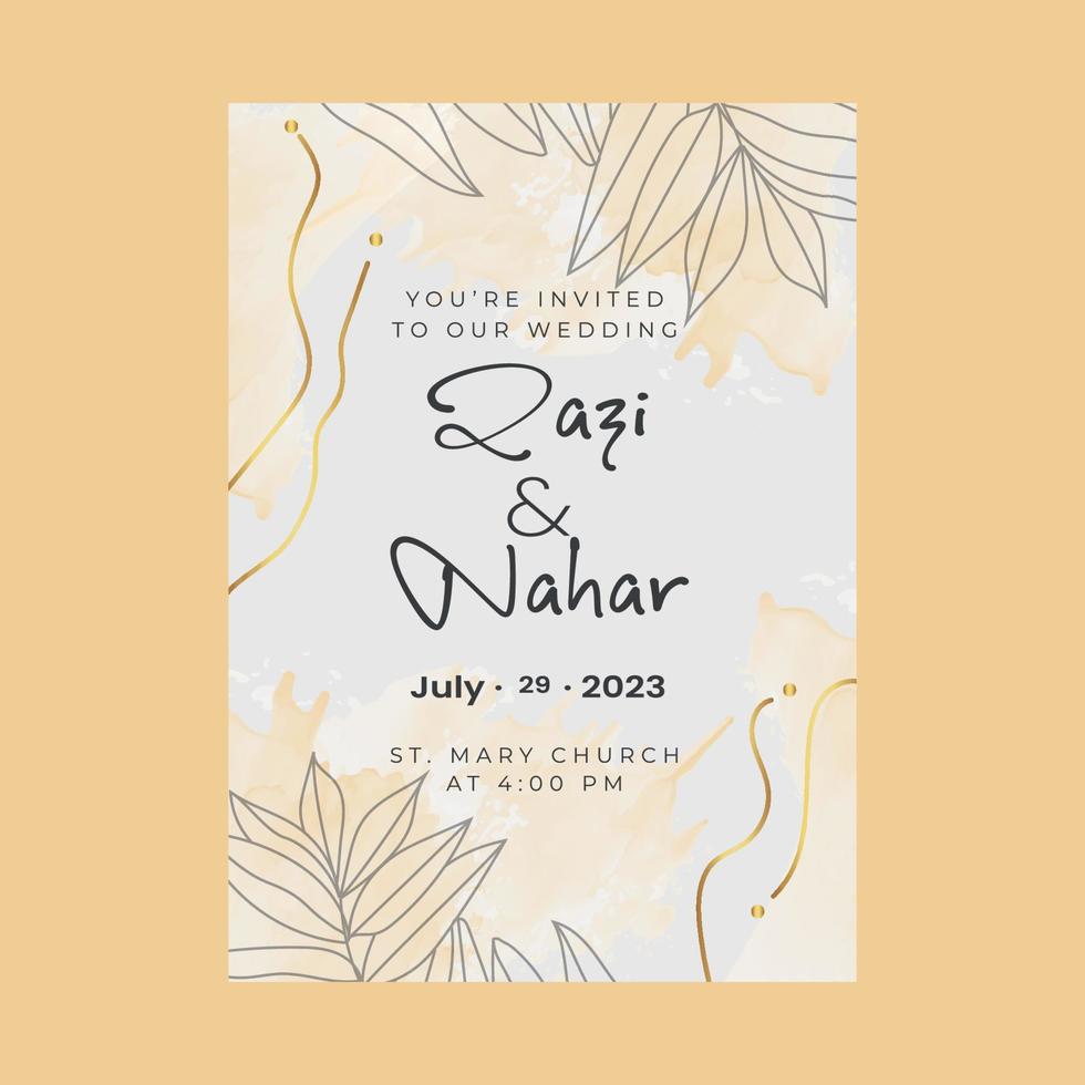 Flowers Background Wedding Invitation Card Free Vector