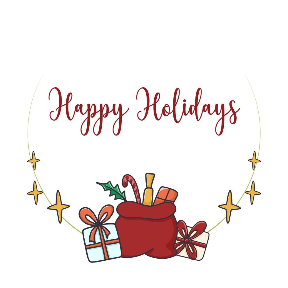 Happy holidays greeting card vector