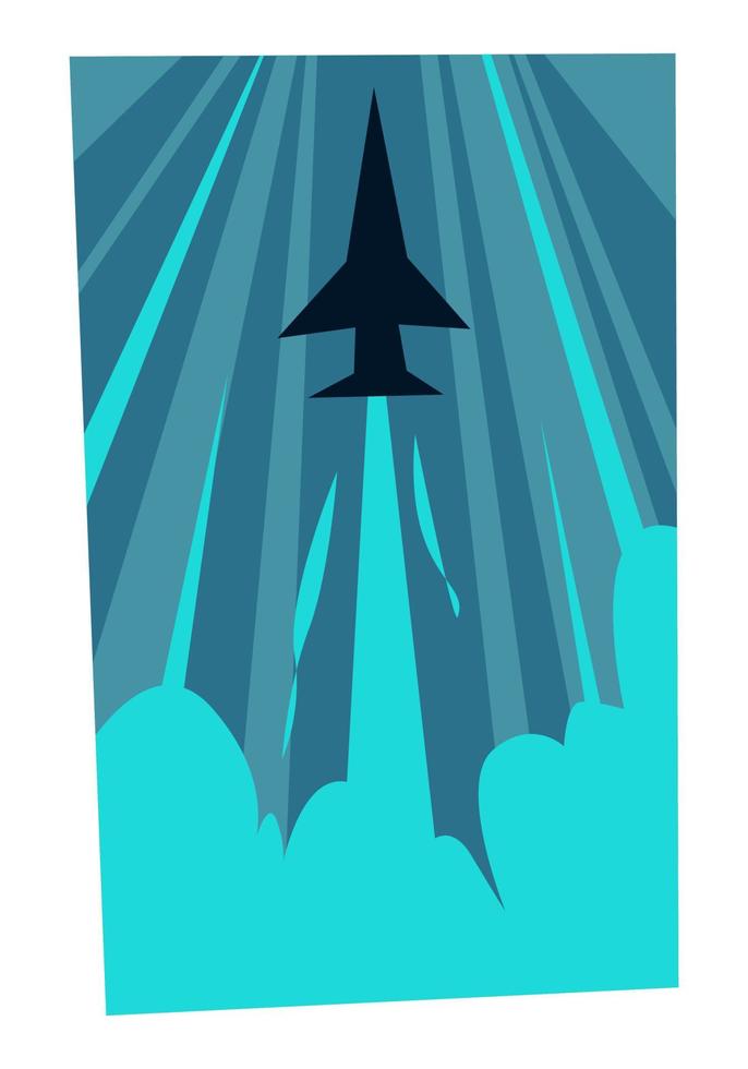 los jets vuelan verticalmente muy rápido. concepto militar, vuelo, vehículo, velocidad, fuerza aérea, etc. ilustración vectorial plana vector