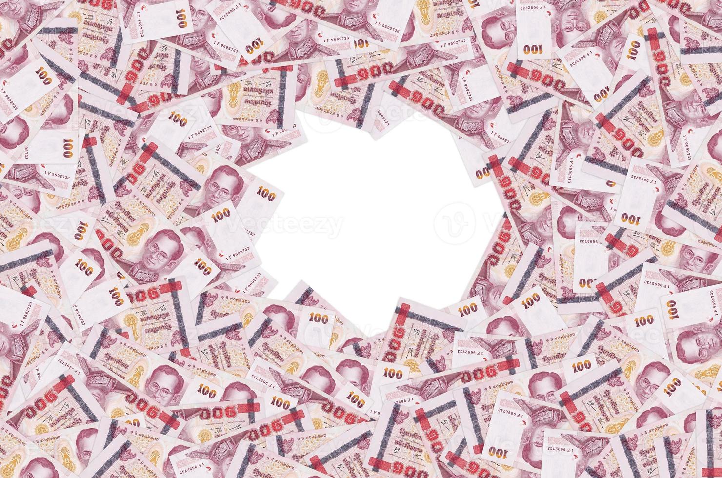 King Bhumibol Adulyadej on 100 Baht Thailand money bill close up photo