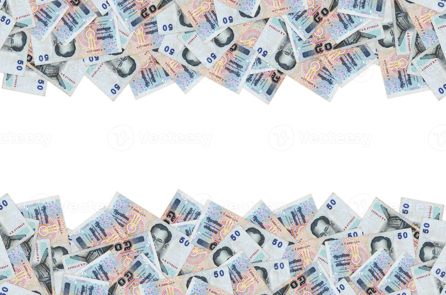 King Bhumibol Adulyadej on 50 Baht Thailand money bill close up photo