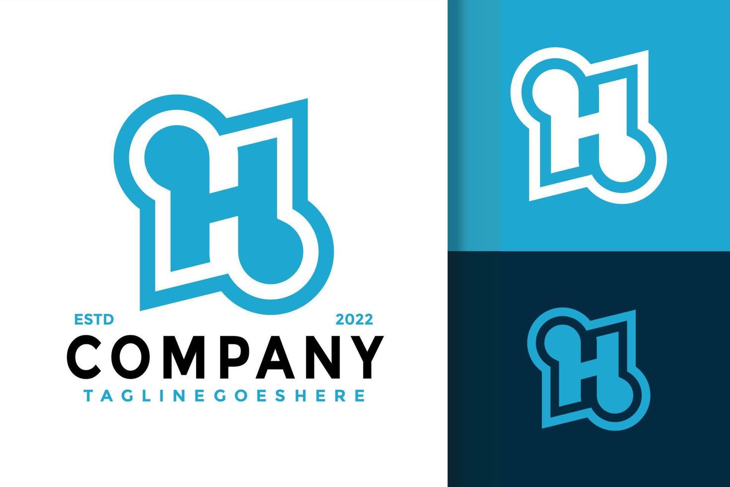 diseño del logotipo de la empresa letra h, vector de logotipos de identidad de marca, logotipo moderno, plantilla de ilustración vectorial de diseños de logotipos