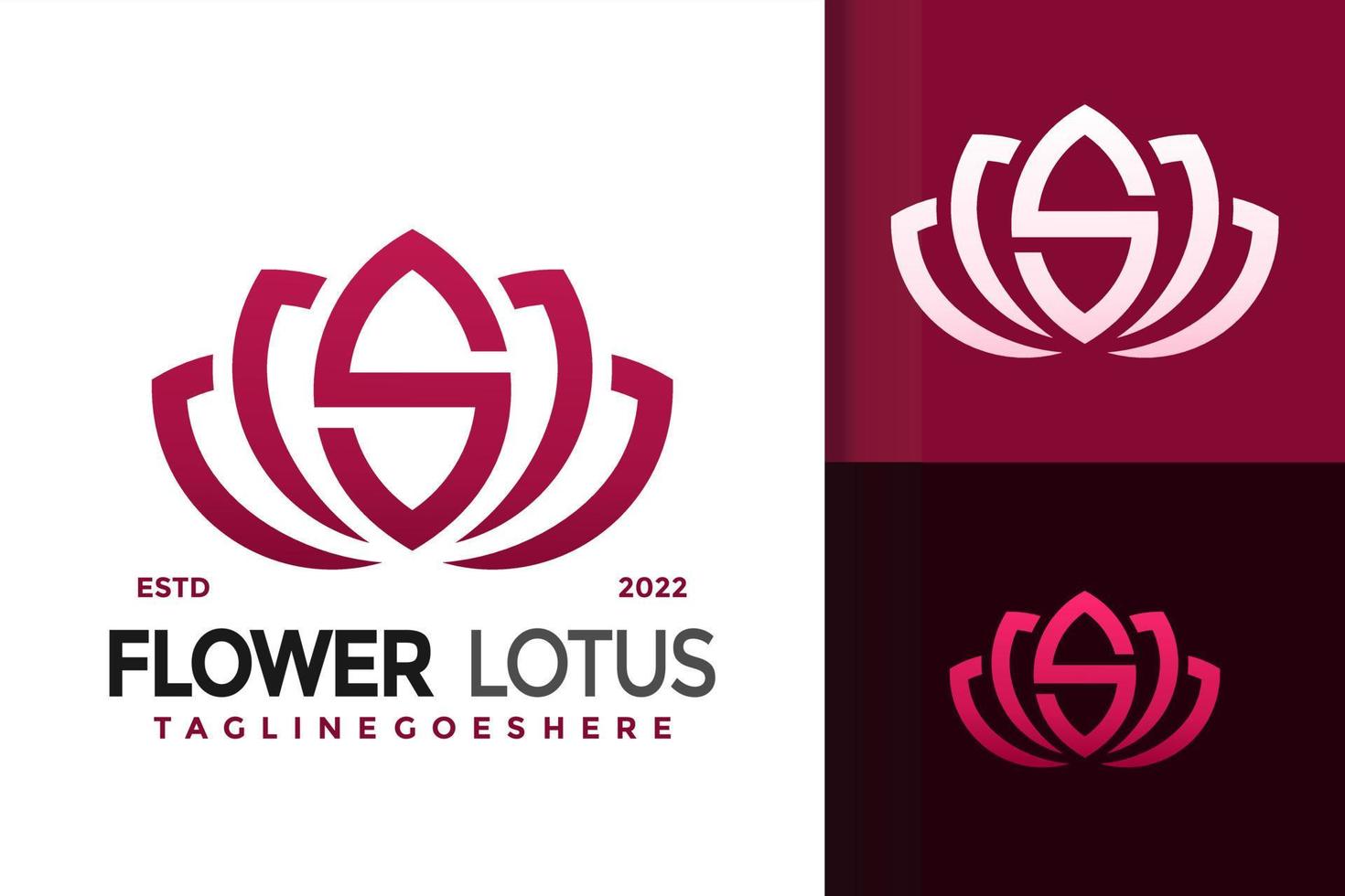 s diseño de logotipo de flor de loto, vector de logotipos de identidad de marca, logotipo moderno, plantilla de ilustración vectorial de diseños de logotipos