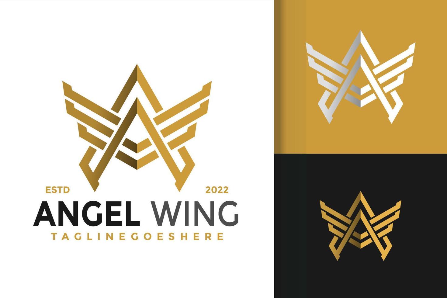 A Letter Wing Logo Design, brand identity logos vector, modern logo, Logo Designs Vector Illustration Template