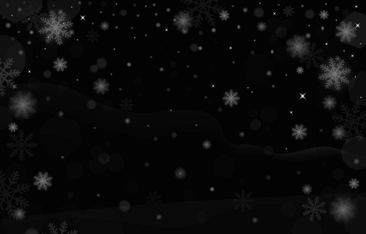 Background of Snowflakes at Night vector