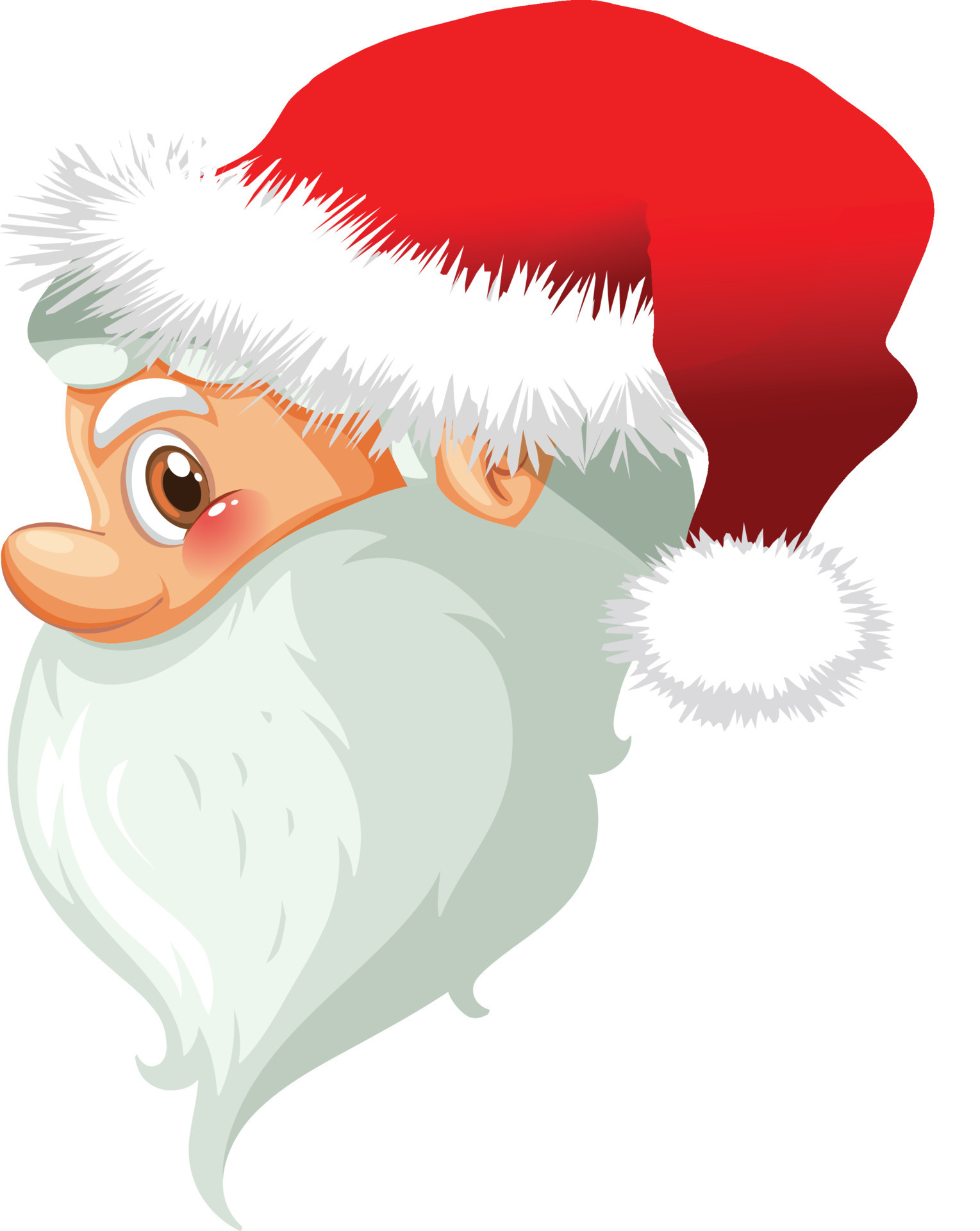 Santa claus or father christmas cartoon character face graphic 13973711  Vector Art at Vecteezy