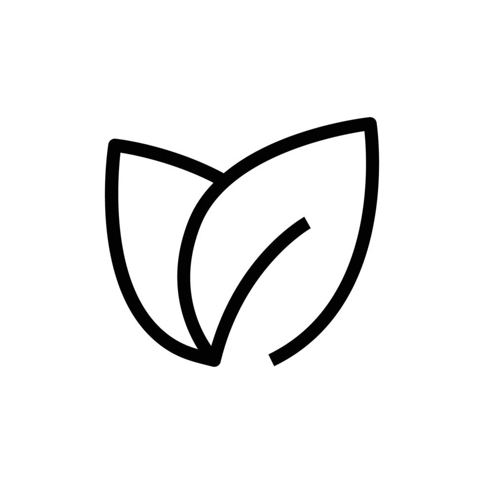 ilustración de icono de línea de hoja. adecuado para icono vegano. icono relacionado con el embalaje. diseño vectorial simple editable. píxel perfecto a 32 x 32 vector
