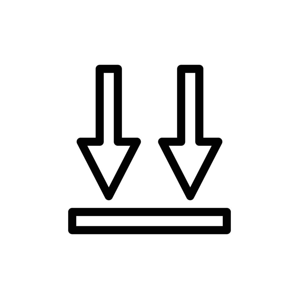 Down arrow line icon illustration. suitable for this side down packaging icon. icon related to packaging. Simple vector design editable. Pixel perfect at 32 x 32