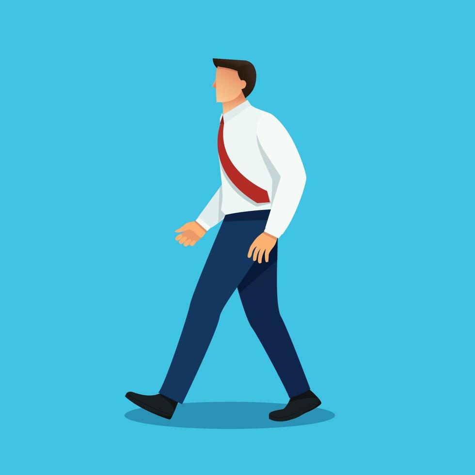 character businessman walking vector illustration