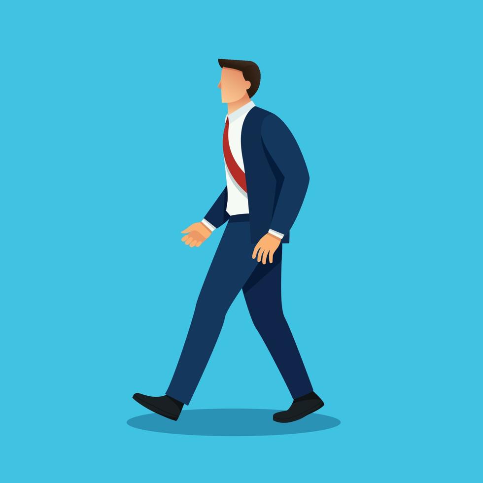 character businessman walking vector illustration