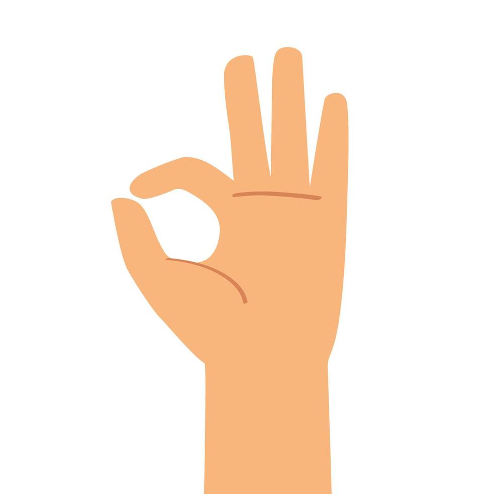 Hand gesture OK sign vector illustration