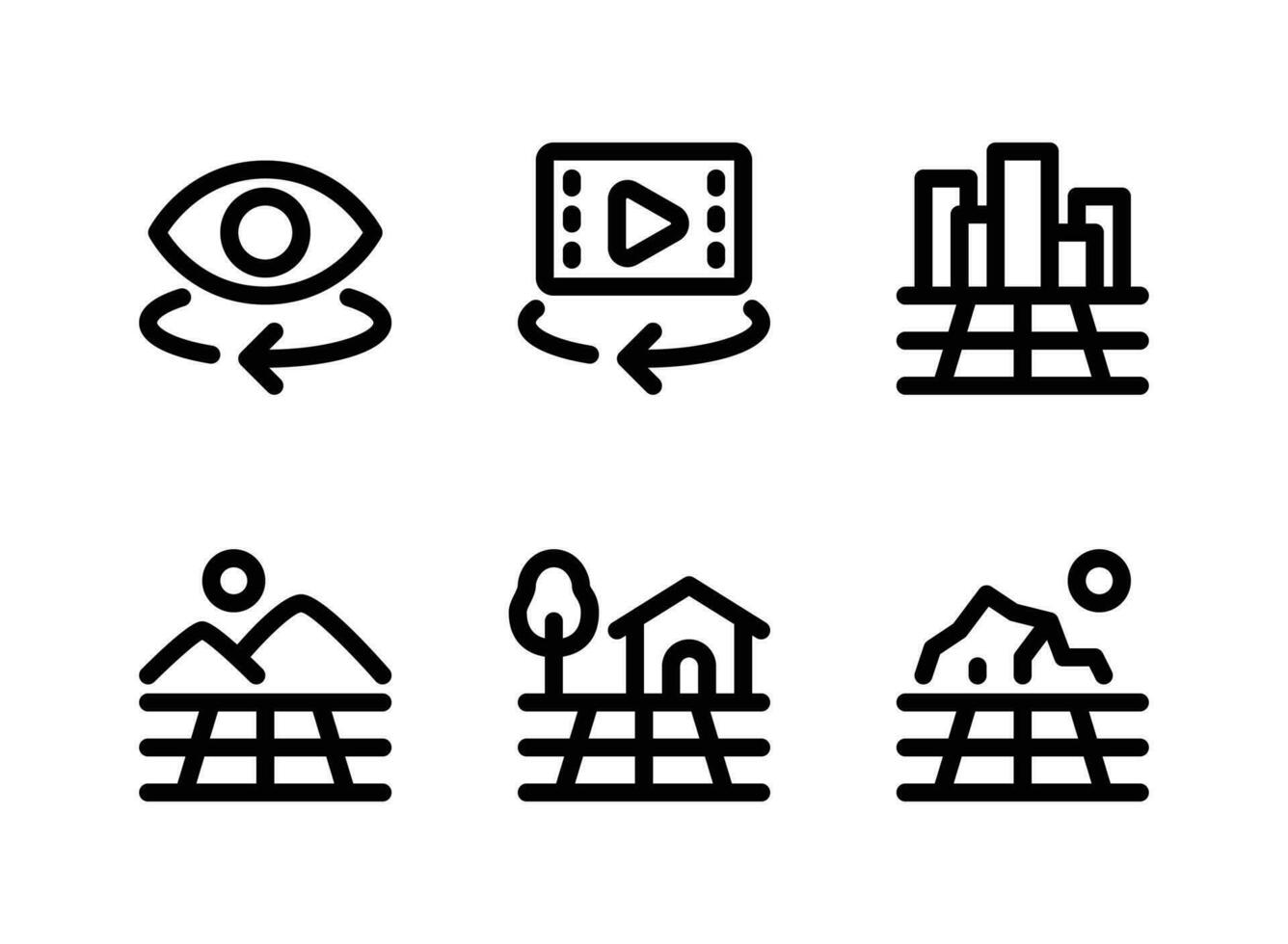 Simple Set of Virtual Reality Vector Line Icons