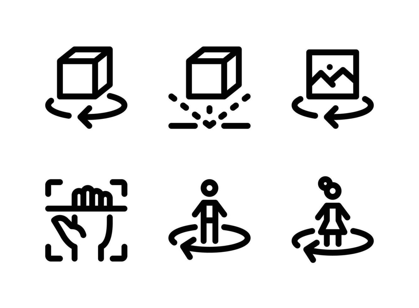 conjunto simple de iconos de línea de vector de realidad virtual